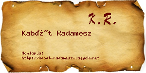 Kabát Radamesz névjegykártya